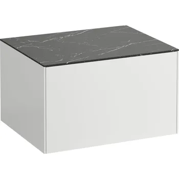 LAUFEN Laufen, Skříňka pod umyvadlo 600, s 1 zásuvkou, bez výřezu H4054000341701 Varianta: Bílá mat &amp; nero marquina