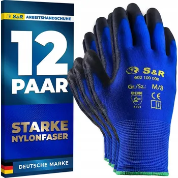 Pracovní rukavice Pracovní rukavice S&R velikost 9 - L, 12 párů