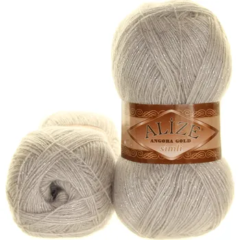 Galanterie Alize Angora Gold Simli 168 světle šedá