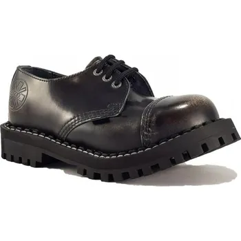 Pánská zimní obuv Boty Steel 3-dírkové - černé stírané,