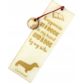 Záložka Jezevčík krátkosrstý gravírovaná záložka do knihy se psem, jméno psa