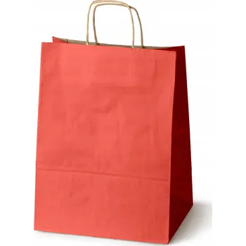 Papírová taška 305x170x425mm se skrouceným uchem ČERVENÁ Allbag
