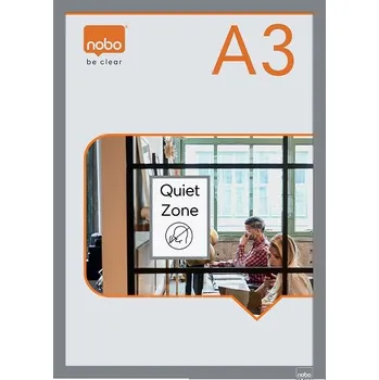 Kancelářský nábytek Nobo samodržící oboustranný magnetický rám na plakáty, A3, stříbrný, 2 ks