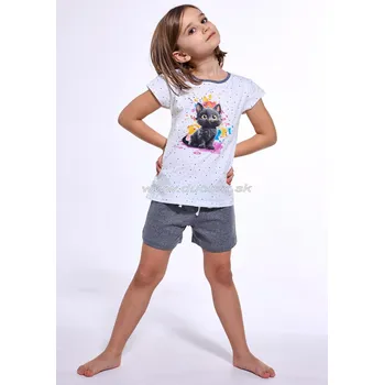 Dívčí oblečení CORNETTE Dívčí pyžamo 245/109-Black-cat Barva: 109, Velikost: 110-116