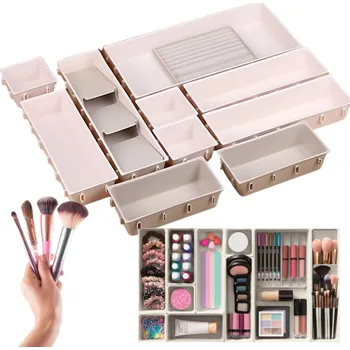 Paradox 12dílný modulární organizér kosmetických zásuvek LEONA / Krémová