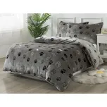 XPOSE® Mikroplyšové povlečení TLAPIČKY Exclusive - šedé 140x200 cm, 70x90 cm, Mikroplyš + Prodloužená možnost vrácení zboží do 50 dnů