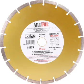 Řezný kotouč Artpol Diamantový kotouč segmentový URANOS 350 x 32 mm na stavební materiály 81135