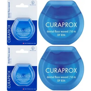 Zubní nit Zubní nit Curaprox DF 834 Lehce Voskovaná Páska 2 ks