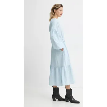 Dámské šaty Bavlněné šaty Levi's JOLENE LS MAXI DRESS 001HS modrá 50J, vel. S