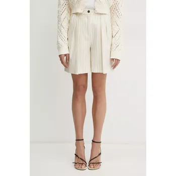 Dámské kraťasy Kraťasy Simona Corsellini dámské, béžová barva, vzorované, high waist, P25CPSH001 01A, vel. 36