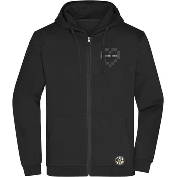 Pánská mikina JAKO Mikina FCHK - záležitost srdeční "black on black" edice dlouhý zip vel. XL, černá
