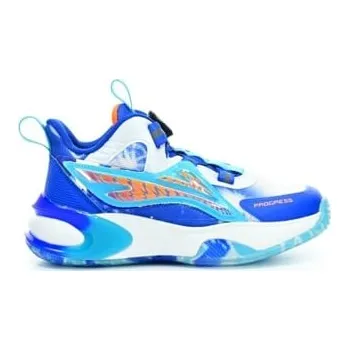 Dívčí tenisky PROGRESS JUNIOR BASKETBALL – dětské sportovní boty s kolečkem SLL, lehké a prodyšné bílá/modrá/tyrkys 34