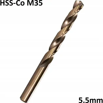 Vrták Vrták HSS-Co M35 Kobaltový pro Vrtání do Kovu 5,5mm