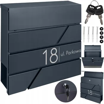 Poštovní schránka Poštovní schránka euroschránka, s vhozem, se schránkou na noviny M-TEC šedá