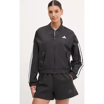 Bomber bunda adidas Essentials černá barva, přechodná, oversize, JD5317 99X, vel. XS