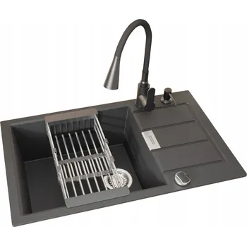 Granitový dřez Jednokomorový dřez Franke Sirius, křemen černý