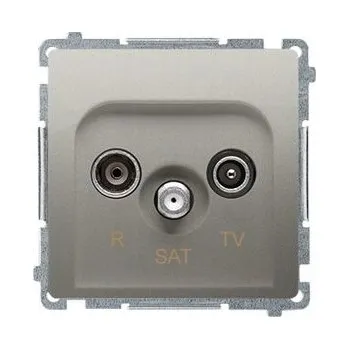 Elektrická zásuvka Anténní zásuvka nástěnná Kontakt-simon stříbrná