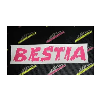 Polep vozidla SAMOLEPKA Bestia (10 - červená) NA AUTO, NÁLEPKA, FÓLIE, POLEP, TUNING, VLASTNÍ TEXT, TISK, AUTOSAMOLEPKY.cz, POLEPY, OBRÁZEK, LOGO, SAMOLEPKY