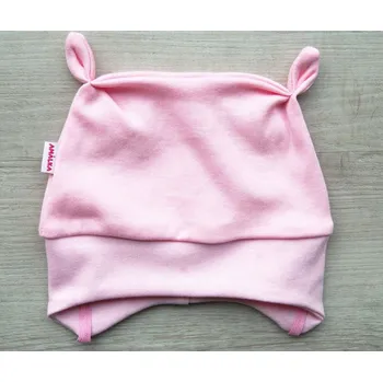 Kojenecké oblečení AMÁLKA Elastická zavazovací čepička, růžová Velikost: 62-68