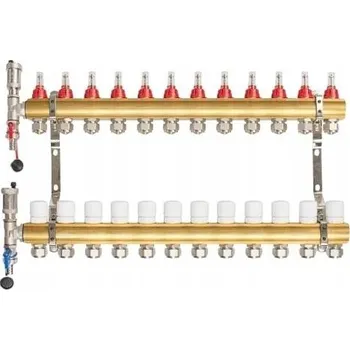 rozdělovač topení ROZDĚLOVAČ PRO PODLAHOVÉ TOPENÍ 12 OKRUHŮ MOSAZNÝ REITER
