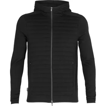Pánské oblečení Pánský svetr ICEBREAKER Mens ZoneKnit Insulated LS Zip Hoodie, Black velikost: XL