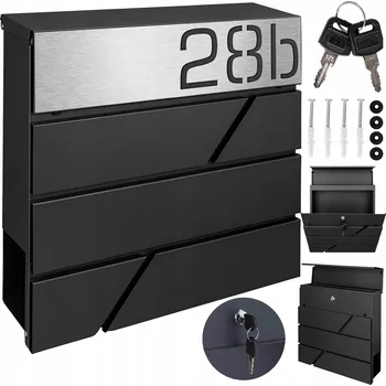 Poštovní schránka Poštovní schránka euroschránka, s vhozem, se schránkou na noviny M-TEC černá