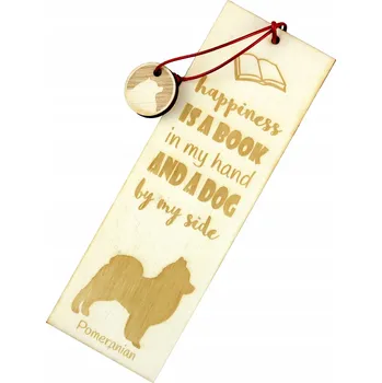 Doplněk ke knize Pomeranian gravírovaná záložka do knihy se psem, jméno psa