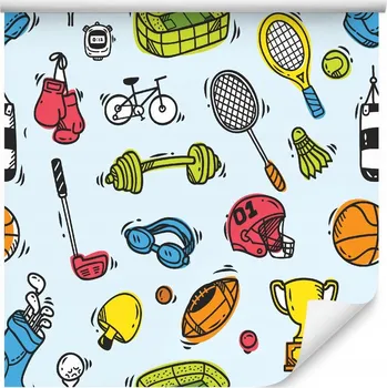 Tapeta Tapeta na zeď Animovaná Pohádka SPORT Kolo Pohár Helma