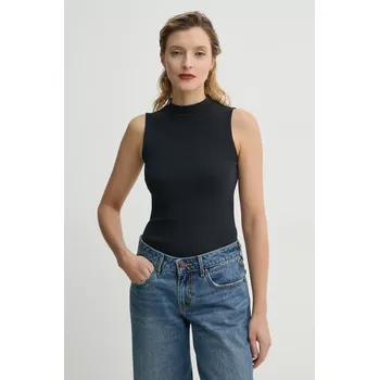 Top Levi's EFFORTLESS TANK černá barva, s pologolfem, 001J9 99X, vel. M