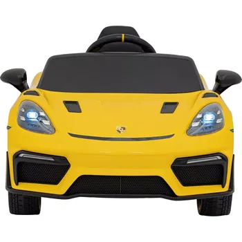 Dětské elektrovozidlo Dětské elektrické auto Porsche 718 Spyder RS s panelem MP4 – Žlutá