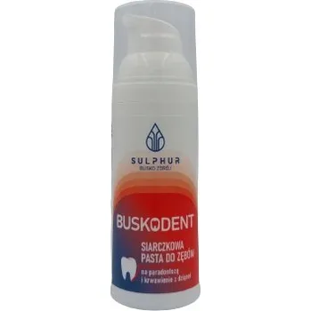 Dentální hygiena Sulphur Buskodent sirná zubní pasta na paradentózu a krvácení dásní