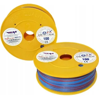 elektrický kabel Kabel LGY/H05V-K 0,75 mm2 100 m Modro-Červený