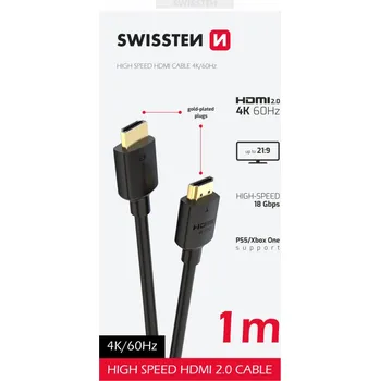 Datový kabel Swissten HDMI/HDMI 4K 60Hz 1m PVC