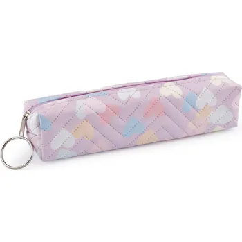 Penál Pouzdro / penál srdce 18x4 cm, malé, 5 fialová nejsvětlejší