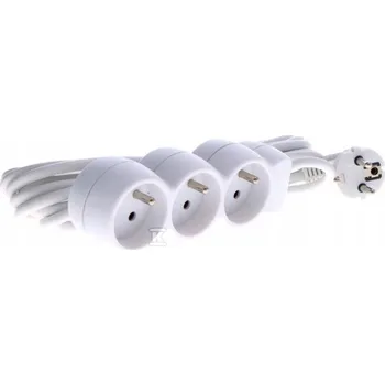 Napájecí kabel Prodlužovací Kabel se 3 zásuvkami, bílý, 5 m, Onnline