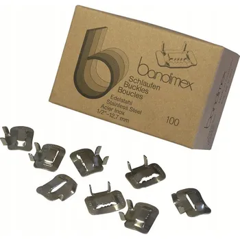 Stahovací páska Ocelové spony pro páskové pásky 1/2'' V2A, 100 ks