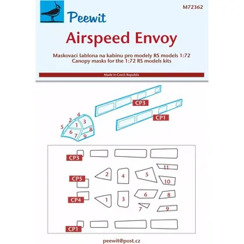 Plastikový model Peewit 1/72 Canopy mask Airspeed Envoy (RSMOD)
