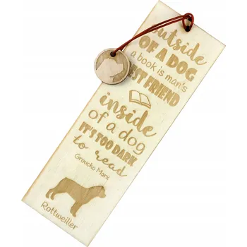 Doplněk ke knize Rotvajlerová gravírovaná záložka do knihy se psem, jméno psa