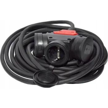 Napájecí kabel Prodlužovací Kabel gumový SCHUKO H07RNF 3x1,5 40m T-ROZDĚLOVAČ
