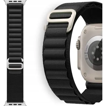 Řemínek na hodinky Řemínek pro Apple Watch 42/44/45/49mm nylonový černý