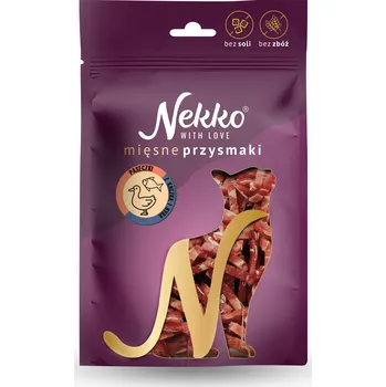 Pamlsek pro kočku NEKKO MASOVÉ POCHOUTKY PRO KOČKY PLÁTKY S KACHNOU A RYBOU 50g