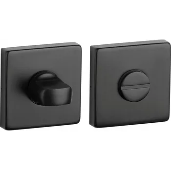 Dveřní kování Kvadratická rozeta s WC zámkem, černá matná STERK