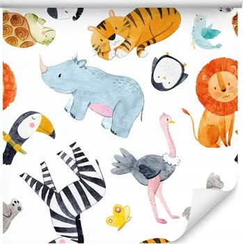 Fototapeta Tapeta zebry, medvídci, lvi, tygři, PTÁCI, motýli, želvy