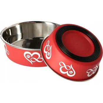 Miska pro psa Jedna kovová miska Dingo červená 0,18 l