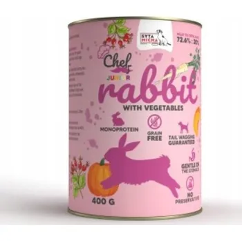 Krmivo pro psa Syta Micha CHEF JUNIOR Krmivo pro štěňata KRÁLÍK se zeleninou BEZ OBILOVIN 400g