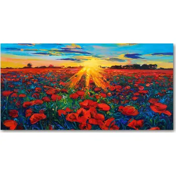 Obraz Ochranný panel Makové pole 120x60 cm + LEPIDLO