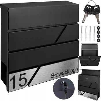 Poštovní schránka Poštovní schránka euroschránka, s vhozem, se schránkou na noviny M-TEC černá