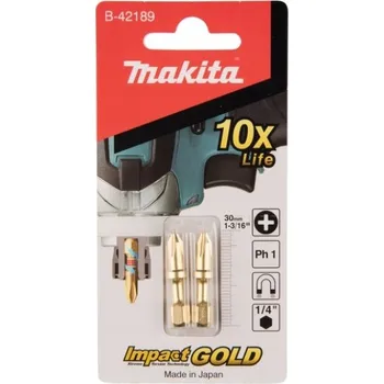 Bit MAKITA B-42189 Rázové šroubovací bity PH1 30mm, 2 ks