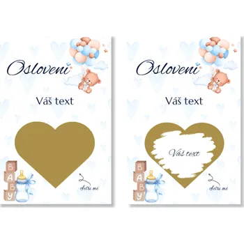 Žertovný předmět Personal - Stírací los s vlastním textem - Baby blue Barva: Stříbrná