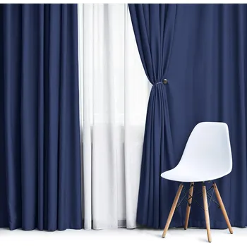 Zatemňovací / termoizolační závěs, blackout jednobarevný UNI OLZ-143 tmavě modrý, šířka 150cm (látka v metráži)